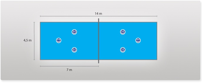 TRÓJKI 3 x 3 ROZMIAR: 7 m x 4,5 m